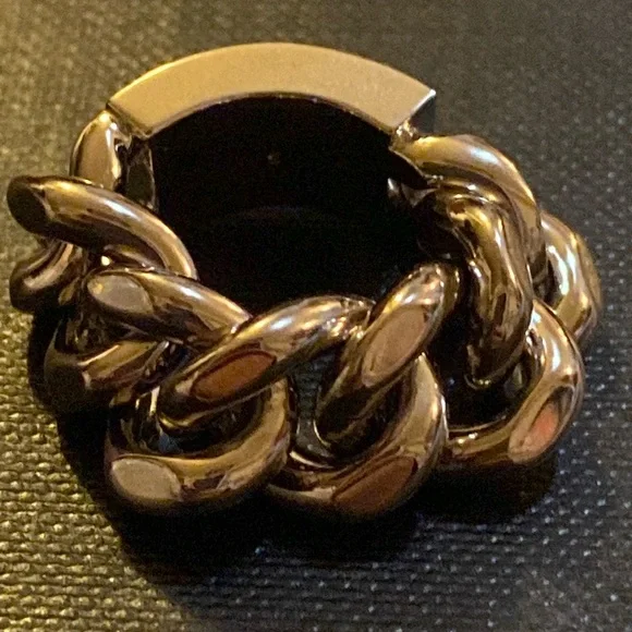 Saint Laurent Chain ID Plaque Ring in Metal Silver size 5 - Picture 5 of 8